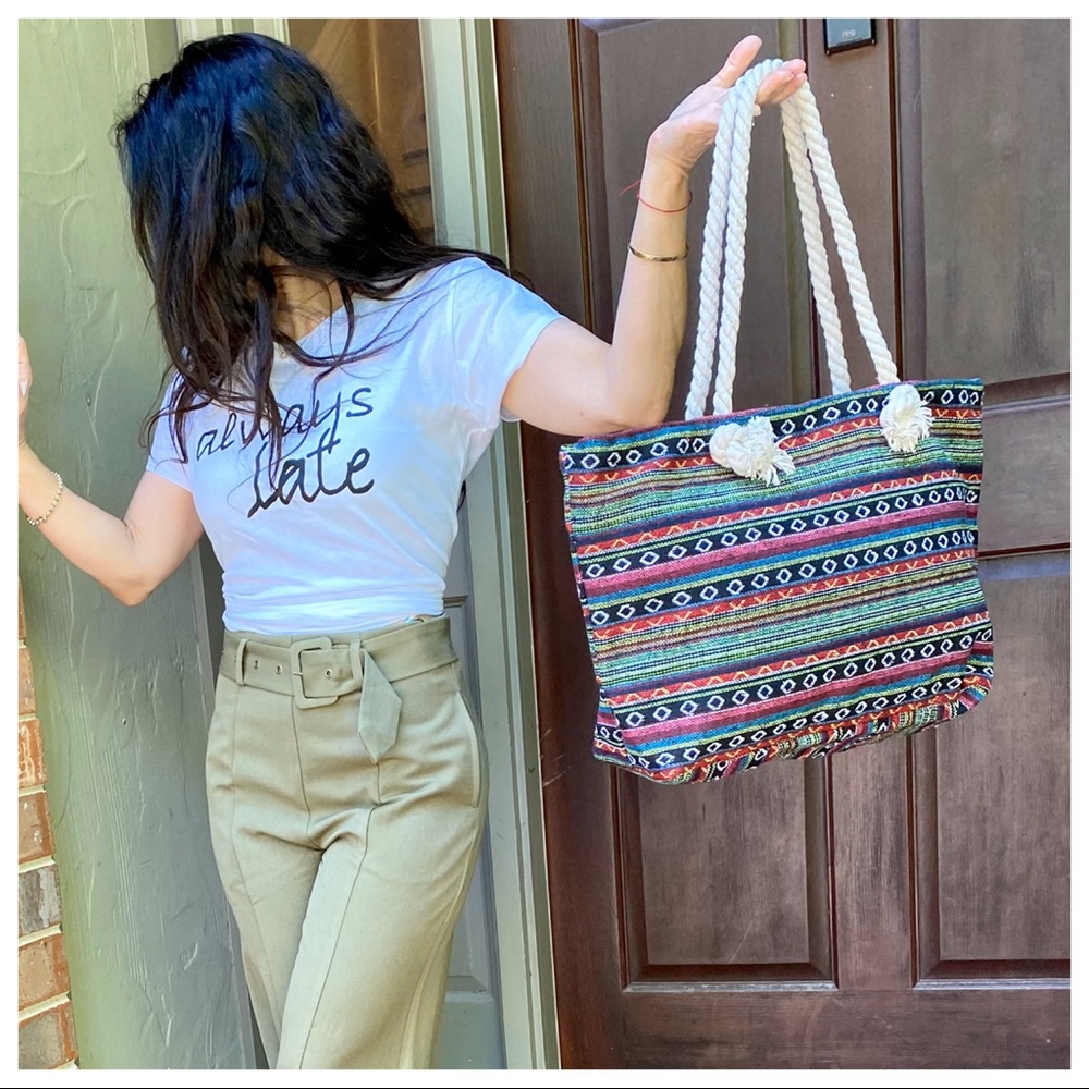 PERFECT TRIBAL PRINT WEEKEND TOTE BAG - Picture 2 of 4